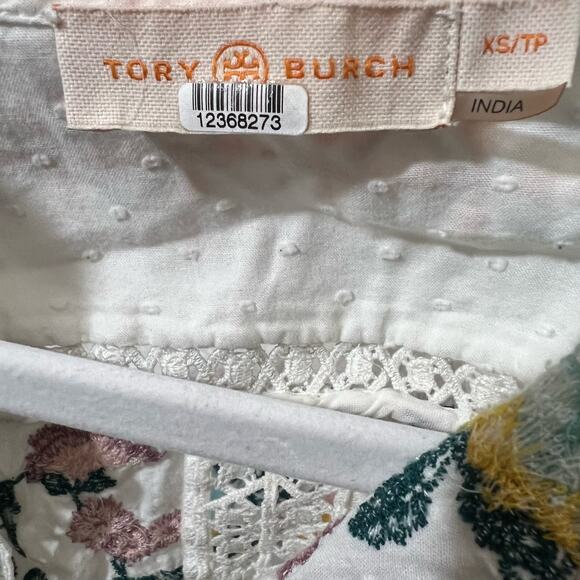Tory Burch Rent the Runway White Embroidered Boho Dress Cotton Size XS $498 MSRP - Picture 12 of 14